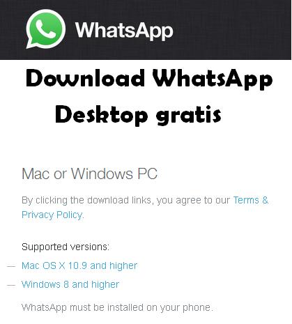 Download WhatsApp Desktop windows mac gratis