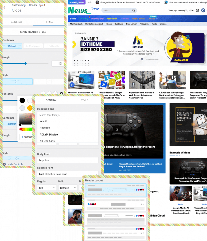 fitur JurnalPress Theme Berita